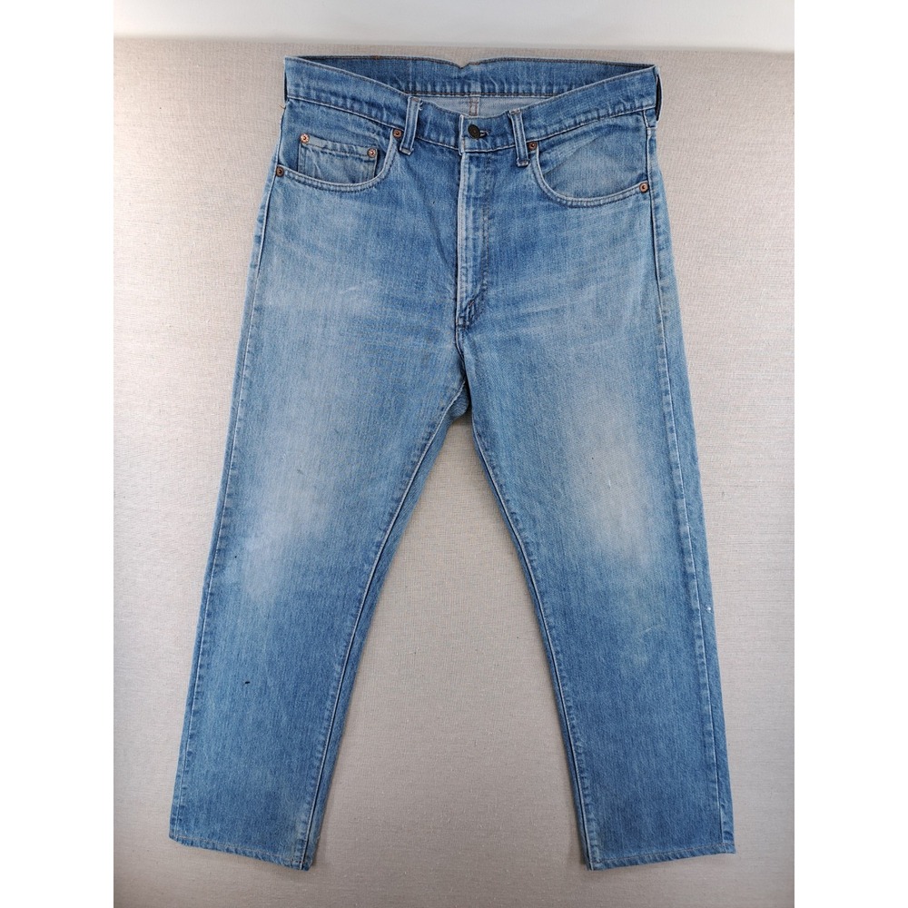 Vintage Levis 505-0217 Jeans Mens 34x30 Indigo Denim Red Tab USA Talon Zip W33"